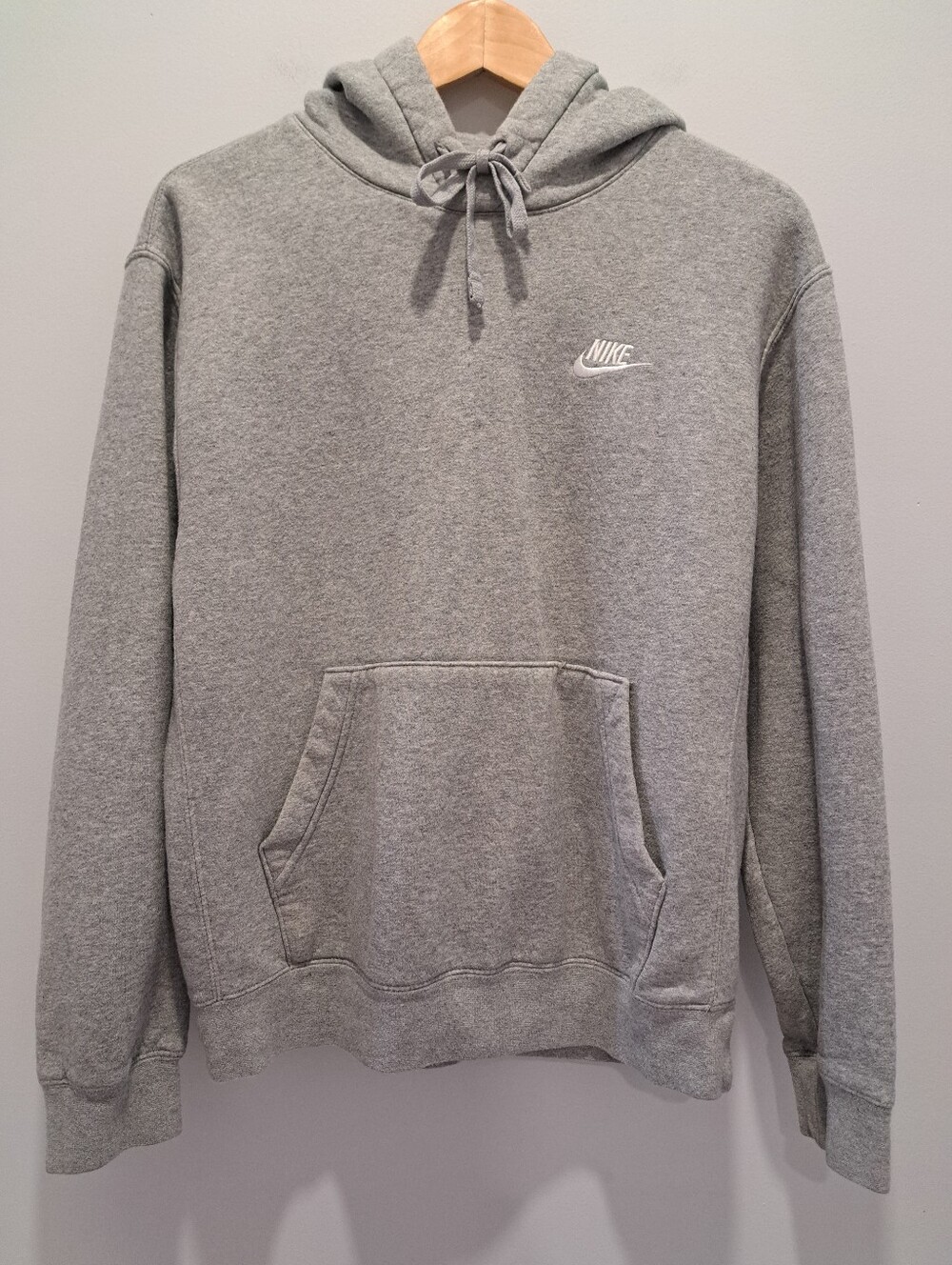 Nike Grey Pullover Hoodie Sweatshirt W/ White Swoosh Womens S